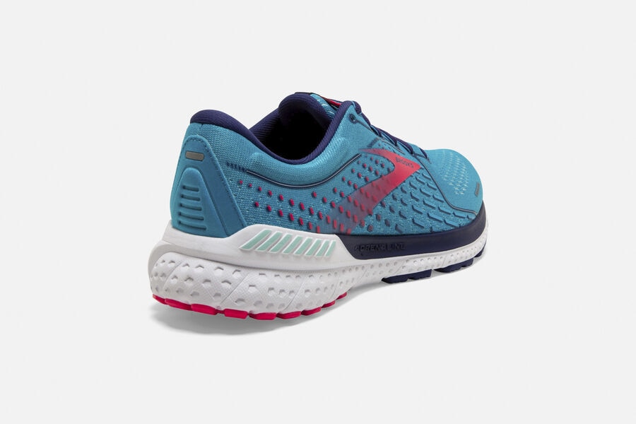 Brooks Adrenaline GTS 21 Road Running Shoes Womens - Blue/Pink - PNLYA-9805